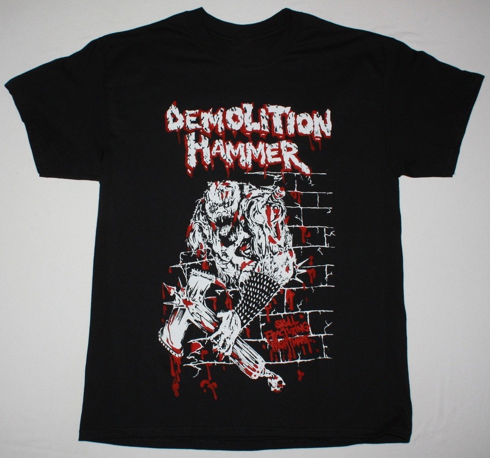 Demolition Hammer Band BRUTAL SKULL ATTACK Cotton S to 5XL Black Shirt TU501