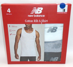 NEW MEN’S “NEW BALANCE NB COTTON BLEND RIB A SHIRT TANKS, 4 PACK TANK TOPS”