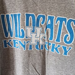 Kentucky Wildcats Blue 84 Ringer T-Shirt Mens Large Gray Tri-Blend UK Logo NCAA