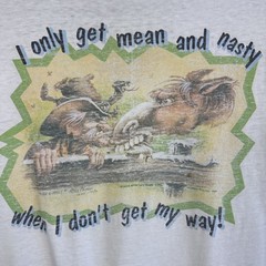 Vintage 90s Mean And Nasty Cowboy Horse Western Single Stitch Funny Shirt Sz XL