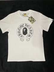 A Bathing Ape Men’s White Baby Milo Logo Graphic Print Crew Neck T-Shirt S