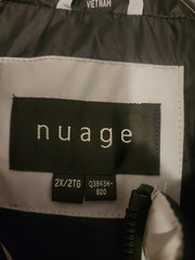 Nuage Mens Gray Puffer Vest 2X/2TG Nylon Full Zip Pockets Snap Button