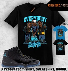 Shirt Match AJ 11 Gamma Blue 2025 Sneaker Matching Tee Everybody Eats B T-Shirt