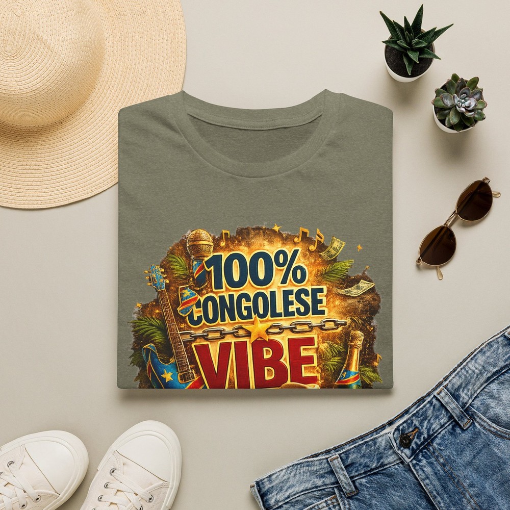 100% Congolese Vibe T-Shirt | Congo Culture Afrobeat Design. Fifa shirt