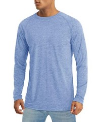 UPF50+ Mens Sun Protection Shirts Long Sleeve Quick Dry Sports Workout Fishing T