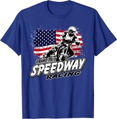 Motorcycle Speedway Racing American Flag Gift Unisex T-Shirt
