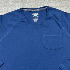 Dickies Long Sleeve Tee Mens S Temp-IQ Cooling Performance Pocket Navy Crewneck