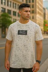 Freego Denim Co Short Sleeve White Black Spot Men’s T-Shirt Size XL
