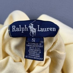 Vintage Ralph Lauren Shirt Mens Small Yellow Long Sleeve Tutrtleneck Preppy 90s