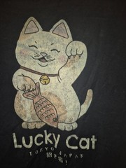 Tullex Tokyo Japan Lucky Cat Navy Blue Tee Shirt Size XXL