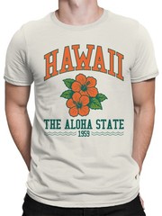 Hawaii Aloha State Floral Design Men’s T-shirt