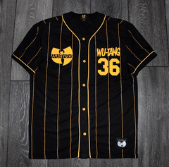 WU TANG CLAN SHIRT BASEBALL JERSEY BLACK RAP TEE HIP HOP BAND TEE BIG LOGO XS