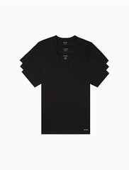 Calvin Klein Men’s 3-Pack Cotton V-Neck Classic Slim T-Shirt Black Small