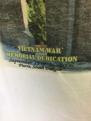 Vietnam War Memorial Dedication Pierre, SD White Large Cotton T Shirt T17