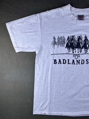 Vintage 90s Badlands SD Cowboy Horse Graphic T Shirt Western USA Single Stitch L