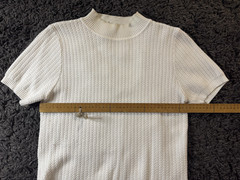 Tailored Mock Neck Knitted Shirt Cream – Size L/XL Asian (S/M American)
