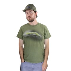 Patagonia Surf Waves T Shirt Mens Medium Green Art Surfer USA Made Outdoor Tee