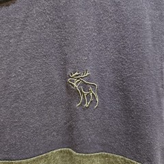 Vtg Y2k Abercrombie & Fitch Mens L Colorblock Tri Color Tee T Shirt Moose Preppy