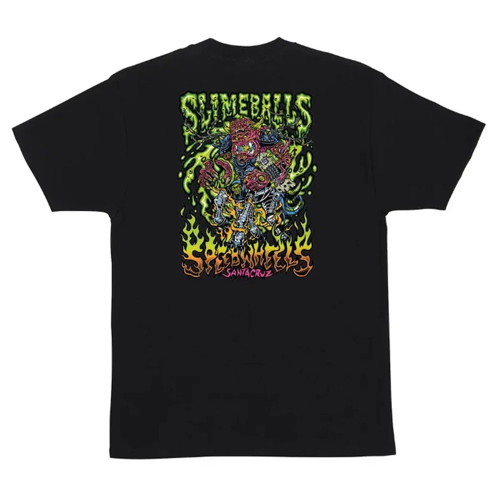Santa Cruz SLIME BALLS Dirty Donny OG SLIME LOGO Skateboard T Shirt BLACK
