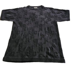 Vintage Matsuda Nicole Tokyo Japan Textured Terry Shirt Black Letter Pattern M-L
