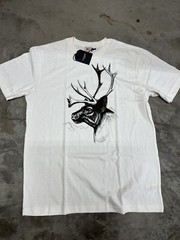 NWT Filson Caribou Short Sleeve T Shirt Pioneer Graphic White Black USA 2XL XXL
