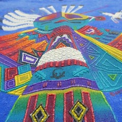 Anasazi State Park Shirt Adult XL Utah Kachina Textured Pattern Blue Tie-Dye