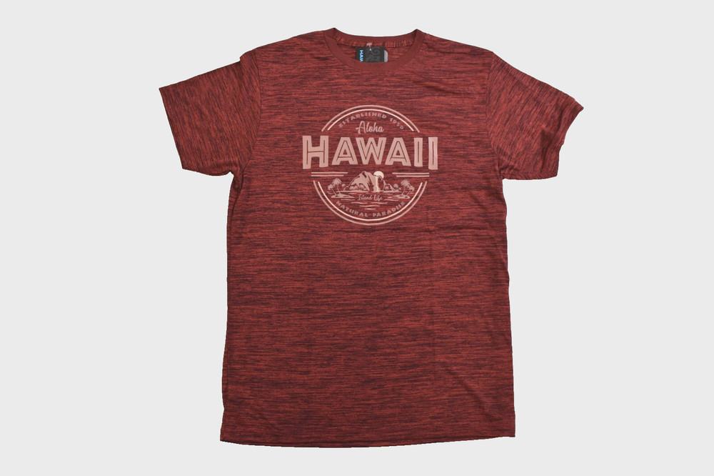 Hawaiian Athletics Mens Isalnd Life Aloha Natural Paradise Red Shirt NWT Medium