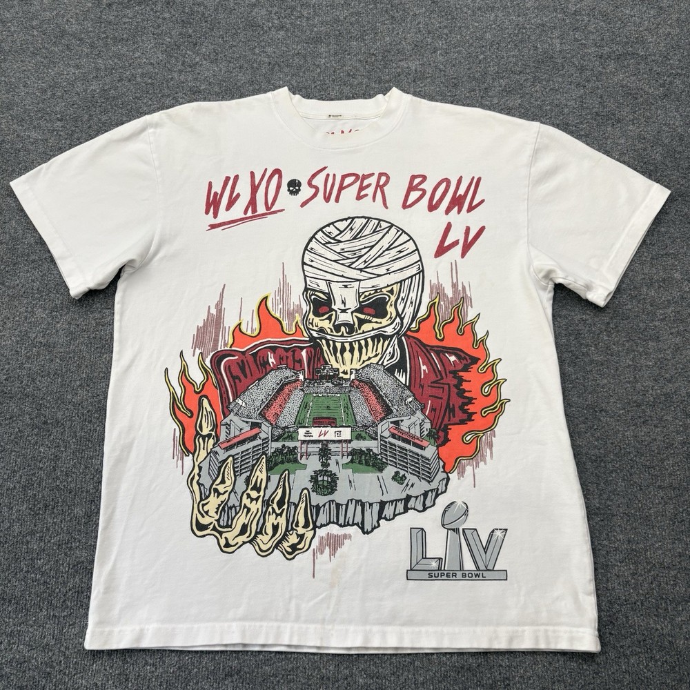 WLXO Shirt Mens L White Super Bowl LV Warren Lotas X The Weeknd Hip Hop Street