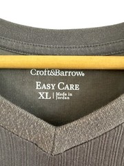 Croft & Barrow Mens Easy Care XL Gray Pinstripe Short Sleeve T-Shirt