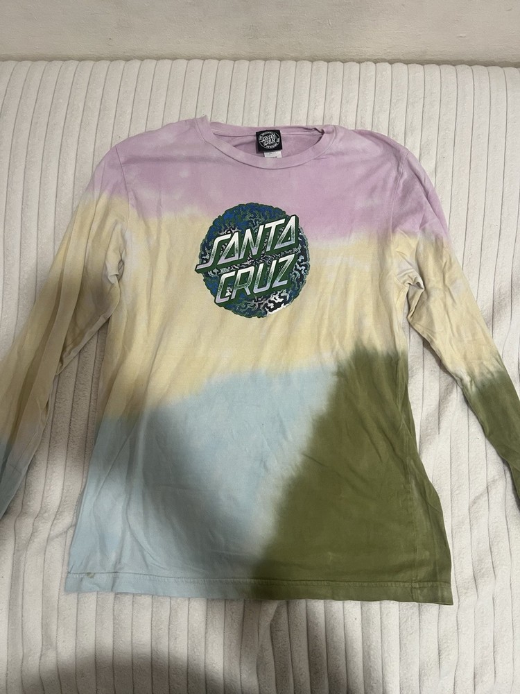 Santa Cruz Men’s M Long Sleeve Crew Neck Graphic Logo Multicolor Cotton Tee