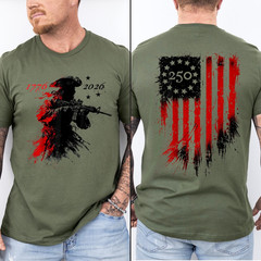 Tactical Revolutionary Soldier Shirt American Flag 250 Years Patriot 1776-2026