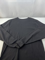 Linea Uomo Black Waffle Knit Thermal V-Neck Size XL