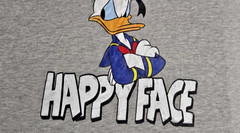 Mens Disney Donald Duck This Is My Happy Face Distressed T Shirt Grey NWOT 3XL