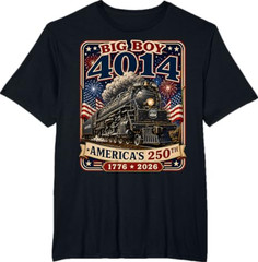 Big Boy 4014 Train 4th of July Retro US Flag Vintage Apparel T-Shirt