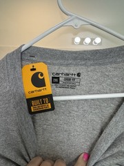 Carhartt 2XLT Loose Fit Long Sleeve Pocket T-Shirt Heather Gray NWT Tall Men’s