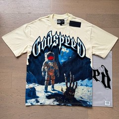 Mens Godspeed Skeleton Palm Astronaut print Tee Short sleeved T-shirt Black