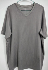 Croft & Barrow Mens Gray Easy Care Crew Ribbed Short Sleeve T-Shirt Size XXB