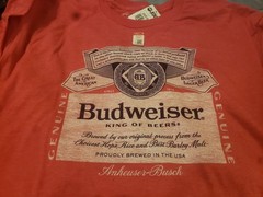 NEW Mens Budweiser Logo Red T-Shirt Size XL – JEDCO