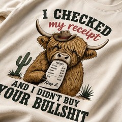 Funny Highland Cow Graphic Western Unisex T-Shirt Vintage Farm Animal Tee