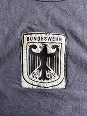 True Vintage German Army Bundeswehr Navy Tank Top Size Large With Patch
