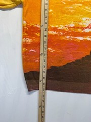 Knitted Fashion T Shirt Mens Medium Multicolor Sunset Mountain Scenic Nylon