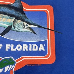 Guy Harvey X University of Florida Blue T-shirt Size M Black Marlin 2016 EUC S/S