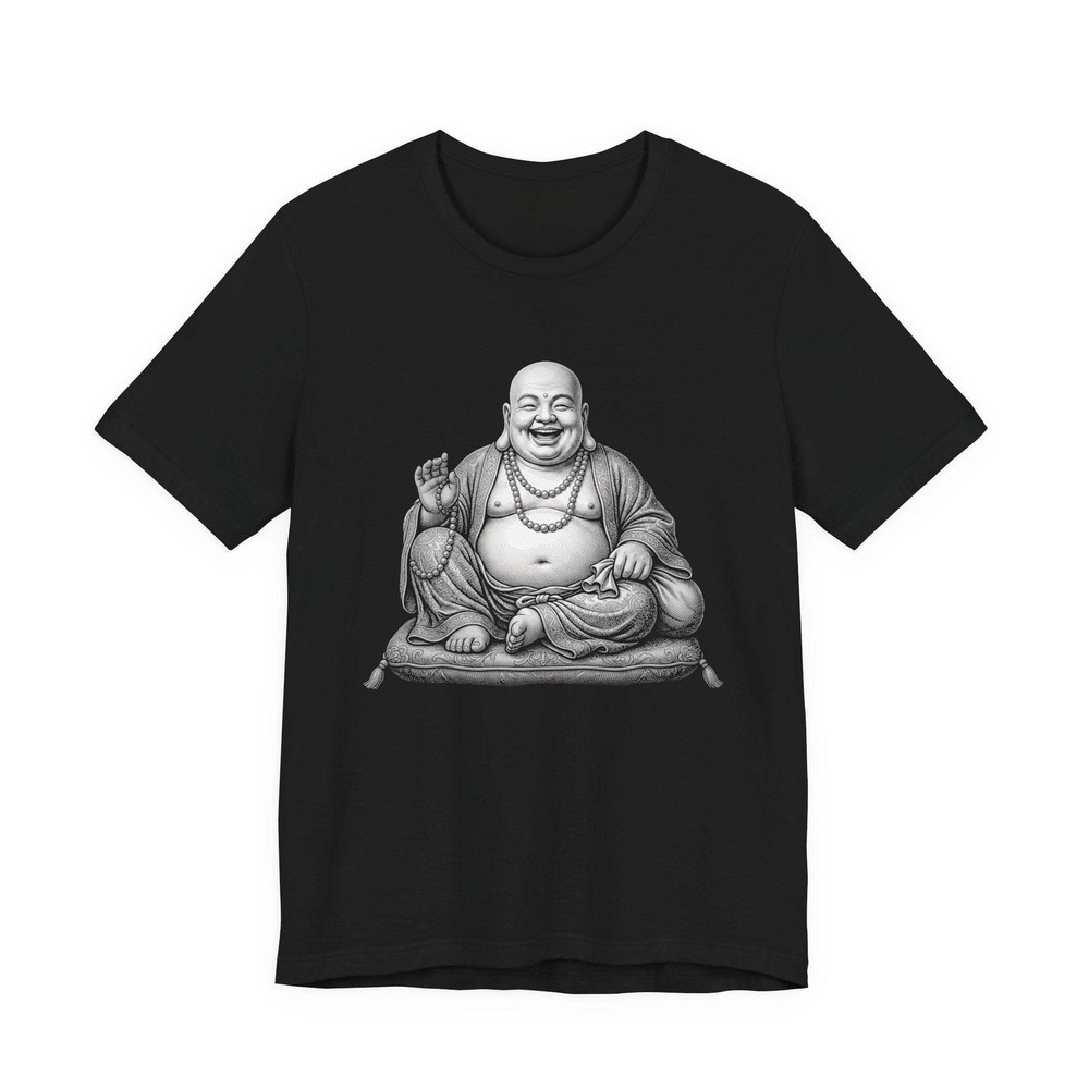 Laughing Buddha T-Shirt | Happy Budai Hotei Zen Buddhism Graphic Tee Shirt