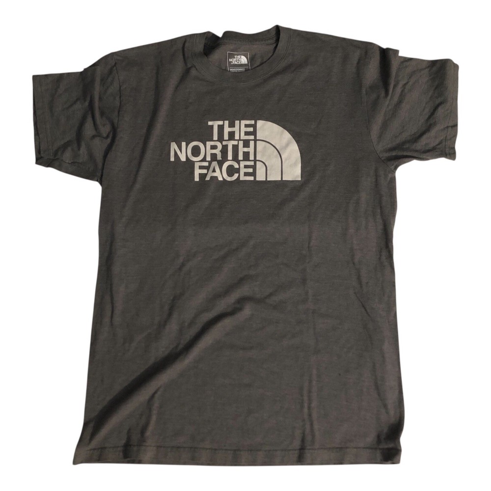 The North Face Shirt Mens M Gray Big Logo Graphic T-Shirt Tagless Cassic Fit