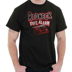 Funny Country Redneck Fire Alarm Popcorn Mens Casual Crewneck T Shirts Tees