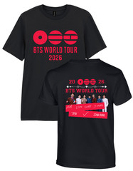 KPOP Premium Printed T-Shirt BTS Tour Front & Back 5 Styles Black Kid Adult Teen