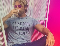 Mens I Like Dogs and Maybe 3 People T shirt Funny Pet Lover Dad Cool Graphic Tee