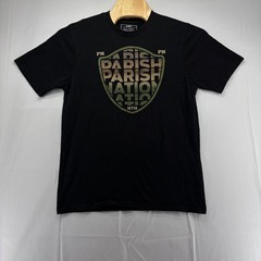 Parish Nation Mens Graphic T-Shirt Black Short Sleeve Shield Logo Cotton Large