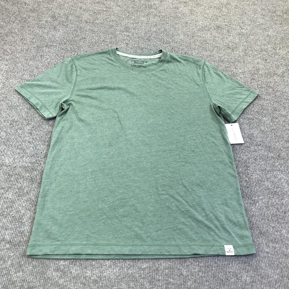 Lucky Brand Shirt Mens Medium Green Venice Burnout Tee Tagless Crewneck Jersey