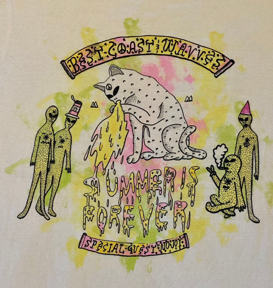 BEST COAST & WAVVES No Joy Summer is Forever T-Shirt w/ Tour Dates Size SMALL